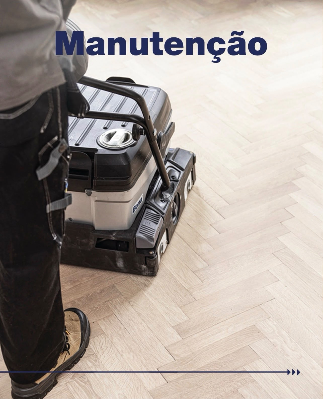 Equipamento Bona de manutenção sobre piso de madeira