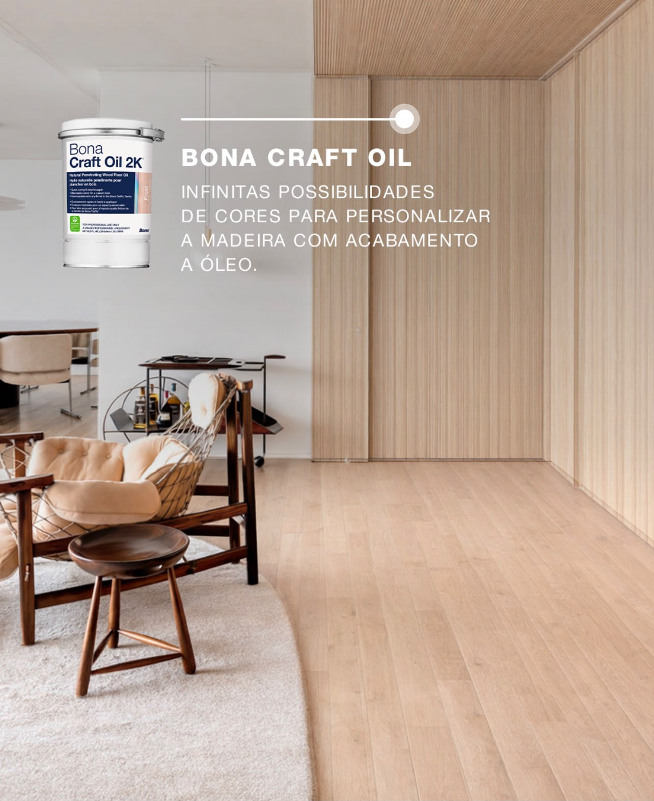 Piso de madeira tratado com óleo Bona